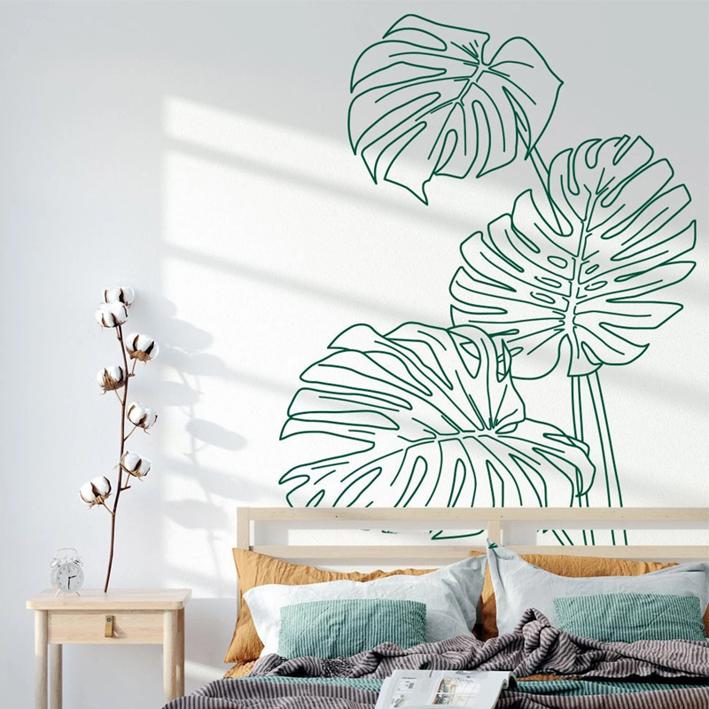 Monstera Thai Constellation - Monstera Tropical Jungle Leaves Wall Decal