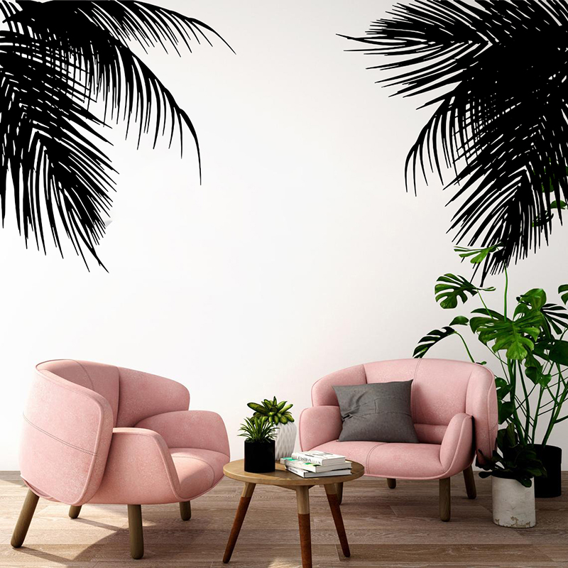 Monstera Thai Constellation - Tropical Palm Tree Leaves Wall Sticker