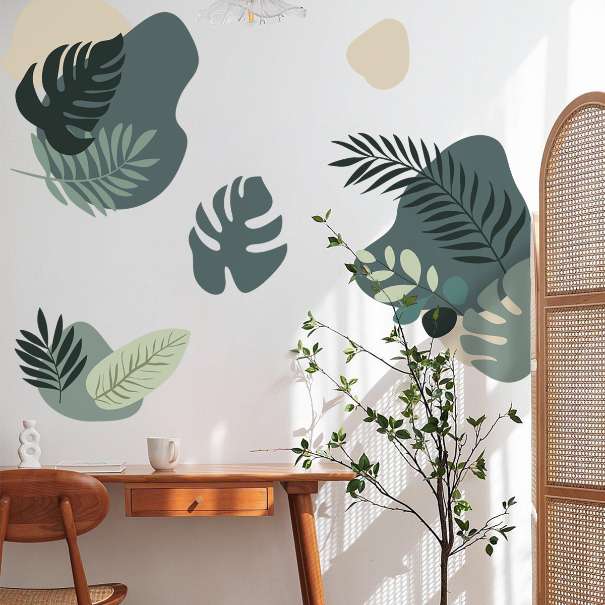 Bohemian Green Leaf Wall Stick - Monstera Thai Constellation 评论和价格