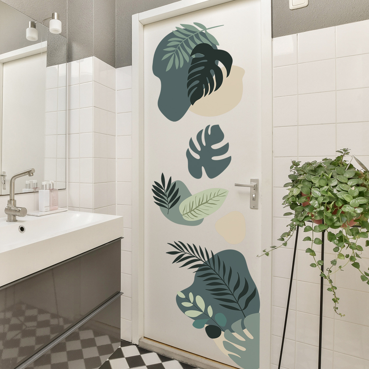 Bohemian Green Leaf Wall Stick - Monstera Thai Constellation 评论和价格